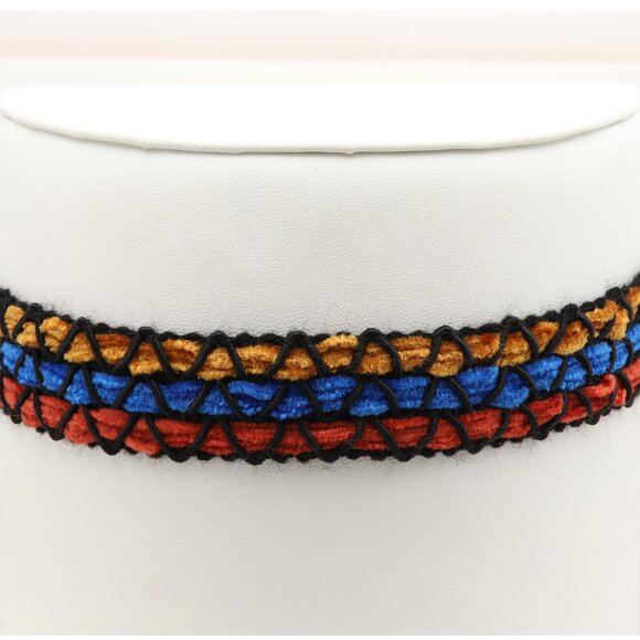 Fancy Choker Multi Color Adjustable Length Multi Colors Wide Trim chokers (#83) - Picture 10 of 11